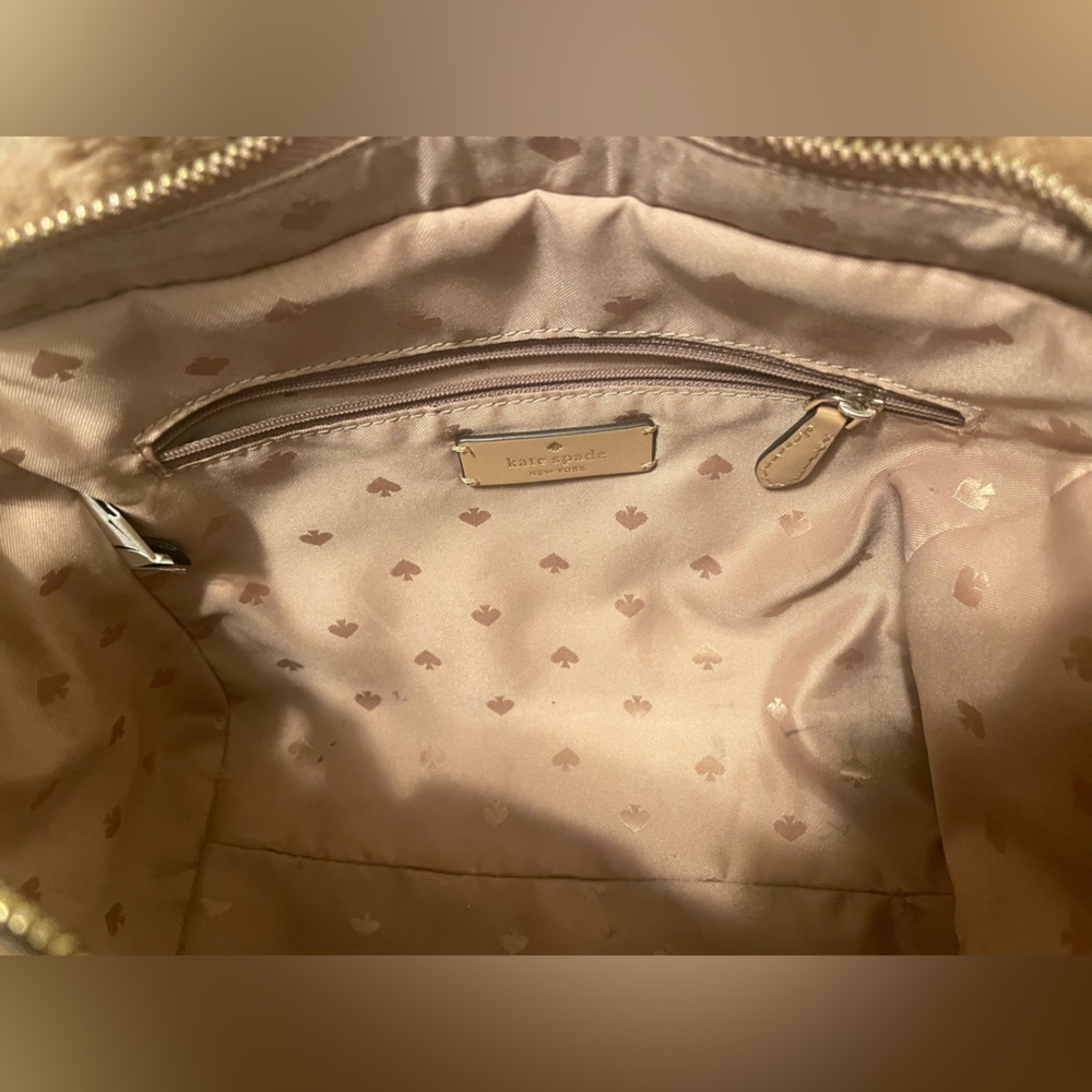 Kate Spade Unique Brown Teddy Shoulder Bag with Removable Strap - Picture 6 of 11